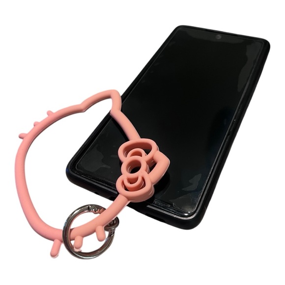 Hello Kitty Sanrio Black Or PINK Key Chain & Phone Charm NEW - Picture 7 of 8